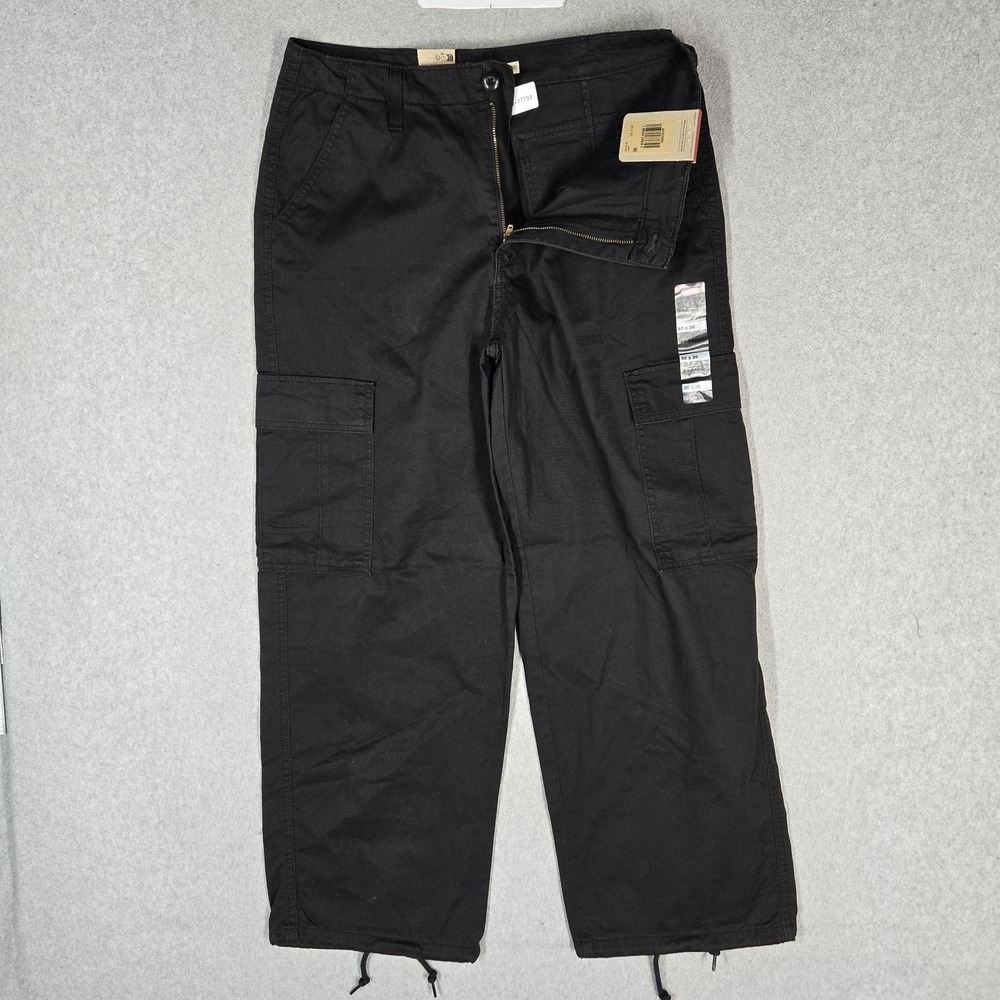 Levi's 94 BAGGY Men Pants 30X30 Black Cargo Baggy Cargos Grunge Skater Y2K NWT